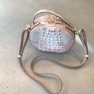 Gorgeous Brahmin leather textured round unique handbag